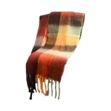 Imagem de Cachecol De Cashmere Para Homens E Mulheres, Grosso, Quente, Estampa X
