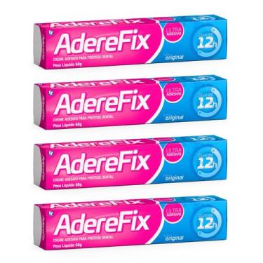 Imagem de Kit 4 Creme Fixador Dentadura Original Ultra Adesivo 68g - Aderefix