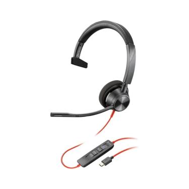 Imagem de Headset HP Poly Blackwire C3315 MS Certificado para Microsoft Teams Conectividade USB-C 3,5 mm e USB-A Preto