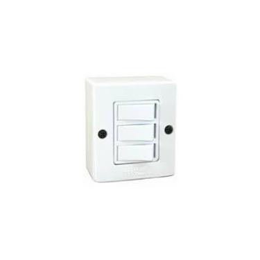 Imagem de Interruptor Triplo 3 Teclas Simples com Placa Sobrepor Sistema X Mectronic 61006
