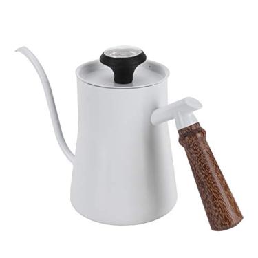 Imagem de Cafeteira, 650ml, chaleira de gotejamento manual com termômetro para restaurantes para hotéis para café para beber chá(650ml branco)