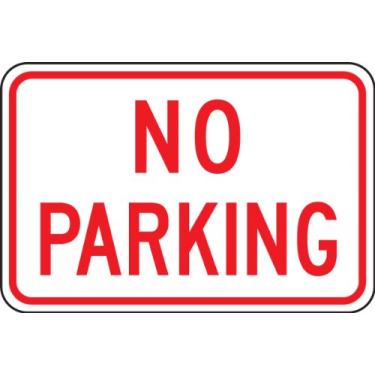 Imagem de Accuform FRP156RA Placa de Estacionamento Refletiva de Alumínio de Grau de Engenheiro Lenda "NO Parking", 30,5 cm de Comprimento x 45,7 cm de Largura x 0,2 cm de Espessura, Vermelho sobre Branco