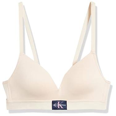 Imagem de Calvin Klein Sutiã com monograma moldado para meninas com alças ajustáveis, Nude, (34) A