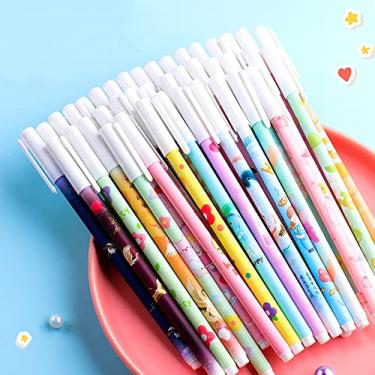 Imagem de Canetas de gel pretas, 40 peças, tinta de secagem rápida, caneta esferográfica preta de 0,55 mm de ponta fina para escrever e escrever em anotações, escola, escritório e uso doméstico (40 peças)