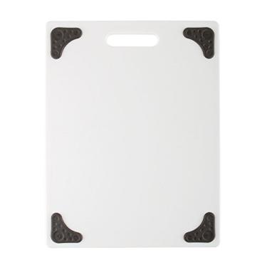 Imagem de Dexas Tábua de corte Superboard com alça e pés antiderrapantes, 28 x 36,8 cm, branca com cantos antiderrapantes cinza