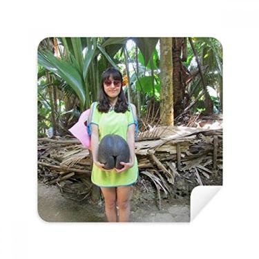 Imagem de Tecido de camurça Tropic Coconut Tree Ellie Yao Beautiflu Girl Glasses Cloth Cleaner 2 unidades