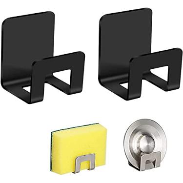 Imagem de Suporte de esponja, pacote com 2 suportes de esponja para pia de cozinha, fácil de instalar, forte e resistente, bom desempenho de ventilação para manter a esponja seca (pacote com 2 unidades)