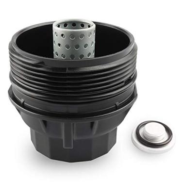 Imagem de Tampa de montagem do filtro de óleo com plugue de óleo, substitui 15620-36020, 15620-36010, 15643-31050 compatível com Toyota Avalon Camry Highlander RAV4 Sienna Tacoma Venza, ES300h RC350 RX350, Scion tC, mais