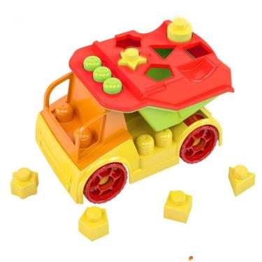 Imagem de Brinquedo Para Montar Carro Bebê Menino Didática Encaixe Carrinho  Educativo Grande 1 Ano