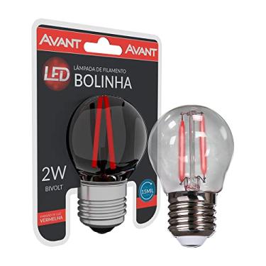 Imagem de Lâmpada Bolinha LED, 2W, Filamento vermelho, Soquete E27, Bivolt, Avant
