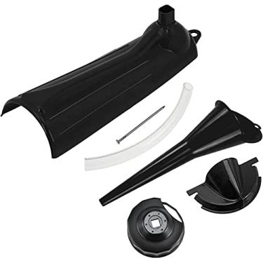 Imagem de Funil de preenchimento de cárter HDBUBALUS para caixa primária com filtro de óleo livre de gotejamento de óleo com chave de filtro de óleo compatível com Harley 4 peças