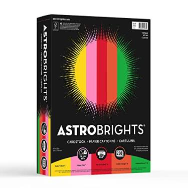 Imagem de Cartolina colorida Astrobrights®, 21 cm x 28 cm, certificado FSC®, 29,5 kg, sortido vintage, pacote com 250 folhas