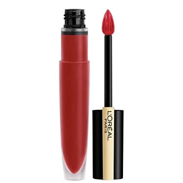 Imagem de L'Oreal Paris Maquiagem Rouge Signature, tinta colorida fosca, alto pigmento, batom líquido leve com uso duradouro, blindado, 6,5 g