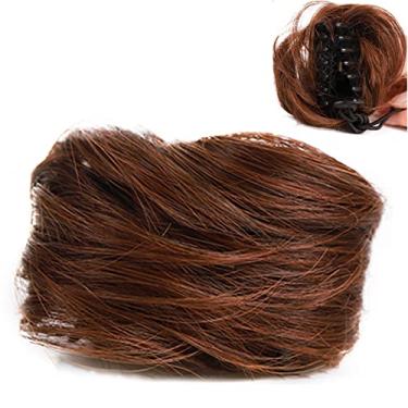 Imagem de Wemay Pedaço de cabelo bagunçado grampo em garra extensões de cabelo naturais pentes sintéticos rabo de cavalo adicionam volume de cabelo para mulheres