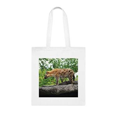 Imagem de Bolsa Hyena, presente de sacola de hiena, bolsa de ombro hiena, bolsas reutilizáveis hiena, ideia de presente de cesta de natal de aniversário, presente para ela, presente para ele, bolsa feminina, Branco