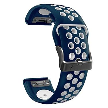 Imagem de GANYUU 26 22mm Pulseira de silicone para Garmin Fenix 6 6X Pro 5X 5 Plus/Forerunner 935 GPS D2 Delta PX MK2 Liberação rápida Pulseira de relógio de fácil ajuste (Cor: I, Tamanho: 22mm Fenix 5 5Plus)