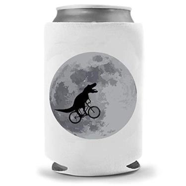 Imagem de Trex Moon Bicicleta Dinossauro Cerveja Coolie - Funny Gag Party Tailgating Gift Beer Can Cooler | Funny Piada Drink Can Cooler | Suporte de bebida de cerveja | Craft Beer Gifts Home | Resfriador de lata de neoprene de qualidade