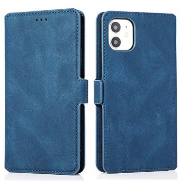 Imagem de Capa de carteira de couro para iPhone 14 13 12 Mini 11 Pro XS MAX X XR 8 7 6s 6 Plus 5 5s SE 2020 2022 Suporte para cartão Capa para telefone, azul, para iPhone 7Plus 8Plus