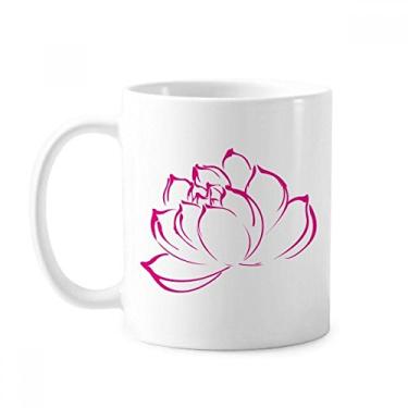 Imagem de Caneca de cerâmica com estampa de flor de lótus, cerâmica para café, xícara de porcelana