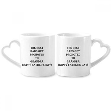 Imagem de Dad Promoted to Grandpa Father's Festival Casal Caneca de Porcelana Conjunto de Cerâmica para Amante de Coração