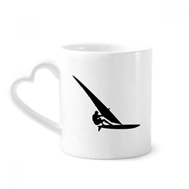 Imagem de Caneca de jogador de veleiro esportivo surfe café cerâmica copo de coração de vidro