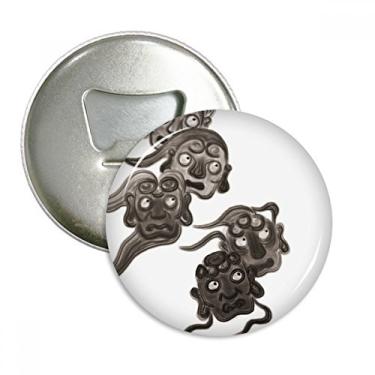 Imagem de Emblema multifuncional com emblema de ímã de geladeira com cinco duendes estilo de tinta chinesa