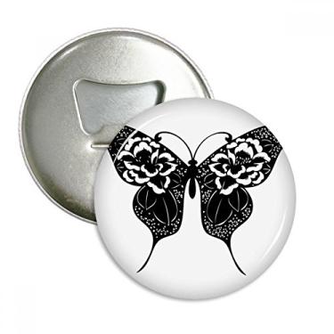 Imagem de Borboleta com asas de rosa abridor de garrafas ímã de geladeira emblema multifuncional