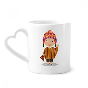 Imagem de Chapéu colorido Peru Caneca de desenho animado café cerâmica copo de coração de vidro