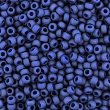 Imagem de Cobalt Matte Miyuki Japanese round rocailles glass seed beads 11/0 Approximately 24 gramme 13cm tube