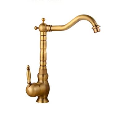 Imagem de LIDON Torneira para pia de cozinha preto fosco torneira de cozinha torneira de pia banheiro 1 furo latão torneira de cozinha vintage torneira de cozinha 360° banheiro giratório, antigo C (cor: antigo D)