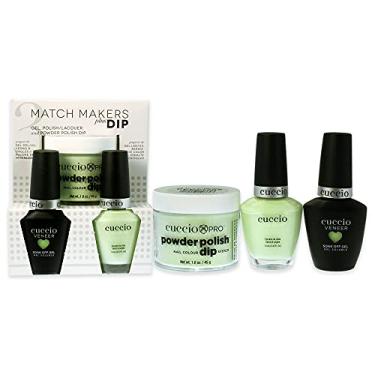 Imagem de Match Makers Plus Dip – Pistachio Sorbet por Cuccio para mulheres – 3 unidades de sistema de imersão em pó profissional de 45 g, esmalte de unhas de 12 g