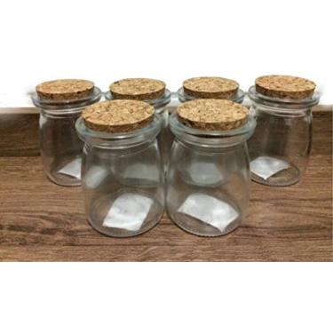 Imagem de KIT 6 POTE PORTA TEMPERO DE VIDRO 100 ML COM ROLHA