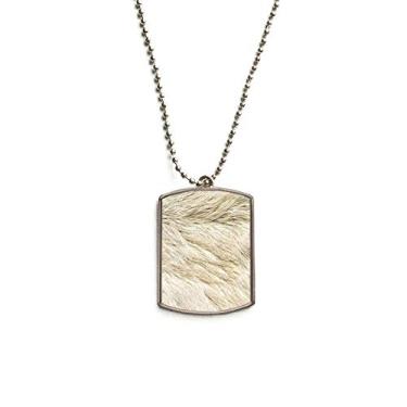 Imagem de DIYthinker Colar para animais de estimação com pingente de corrente de aço inoxidável e textura de pele de pena lisa cinza prata