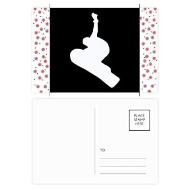 Imagem de Skateboarding Sport Black Jumping Outline Christmas Christmas Flower Celebration Cartão postal Blessing Mailing