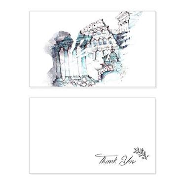 Imagem de Pintura em aquarela arquitetônica arruinada de Roma Cartão de agradecimento Papel de aniversário Agradecimento Casamento