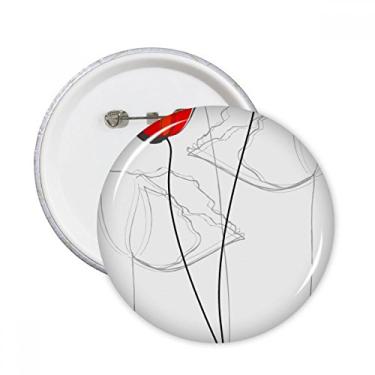 Imagem de Broto de flor vermelha arte abstrata milho papoula redonda pinos distintivo decoração roupas 5 peças presente