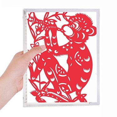 Imagem de Caderno Papercut do zodíaco com flores chinesas Folhas soltas Diário Recarregável Diário Papercut