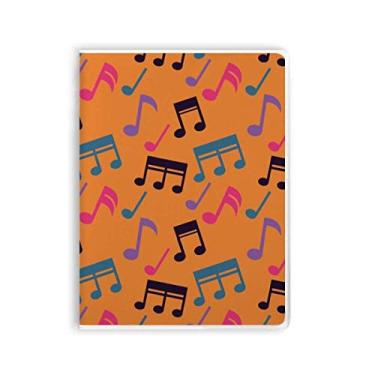 Imagem de Caderno de notas musicais coloridas, capa de chiclete, capa macia, diário