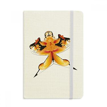 Imagem de Caderno com estampa de pipa de cultura tradicional chinesa, capa dura em tecido, diário clássico