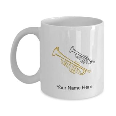 Imagem de SpreadPassion Caneca trompete personalizada xícara de café para ideia de trompete crianças meninos meninas amor - 325 ml caneca de café