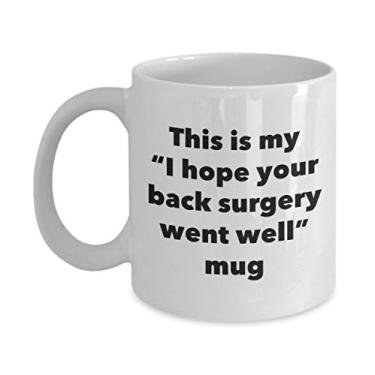 Imagem de Caneca This is My I Hope Your Back Surgery Went Well – Caneca de café de cacau quente divertido – Presente Get Well Soon – Ideia de presente de mordaça de bom gosto (325 ml)