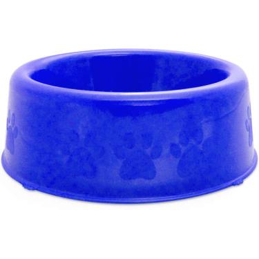 Imagem de Comedouro Plástico Patinhas Azul Raças Pequenas - 600 mL