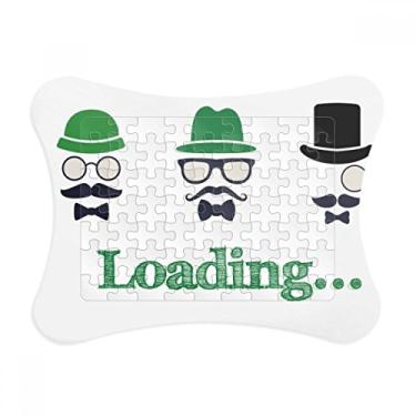 Imagem de Moldura de quebra-cabeça para colorir piadas chinesas Green Hat Decoração de imagem Enfeite de jogo de quebra-cabeça