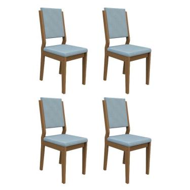 Imagem de Conjunto 4 Cadeiras Carol Imbuia/ - pr Móveis Azul