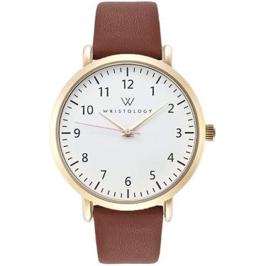 Imagem de Relógio analógico Olivia - rosto grande, fácil de ler, pulseira de couro