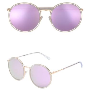 Imagem de Óculos de sol redondos de acetato feminino, óculos de sol com revestimento para dirigir, óculos anti-reflexo, proteção uv400, 1, tamanho único
