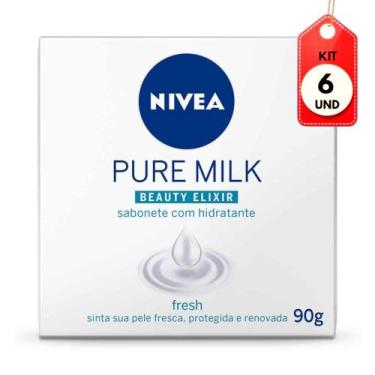 Imagem de Kit C/06 Nivea Pure Milk Sabonete Em Barra Fresh 90G