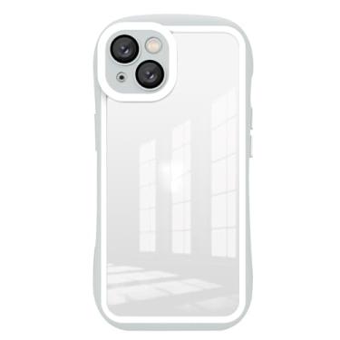 Imagem de PuRoxx Capa transparente para iPhone 15 Pro Max/15 Pro/15 Plus/15, capa antiqueda fina e leve, antiqueda, antiamarela, com filme de lente de câmera, branca, 15