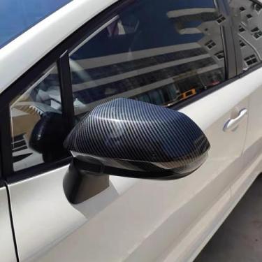 Imagem de LAVIYE Acessórios para carro 2X Preto Fibra de Carbono Exterior Lateral Retrovisor Tampa Trim Hatchback Espelho Traseiro Cap, Para Toyota Corolla 2019