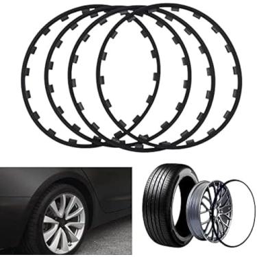 Imagem de Protetores De Aro De Rodas De Carro De 16-20 '', Anel De Proteção De Cubo De Carro Para Te-sla Modelo 3, Kit De Acabamentos De Reequipamento De Carro Anti-arranhões De Proteção De Aro De Pneu Univ